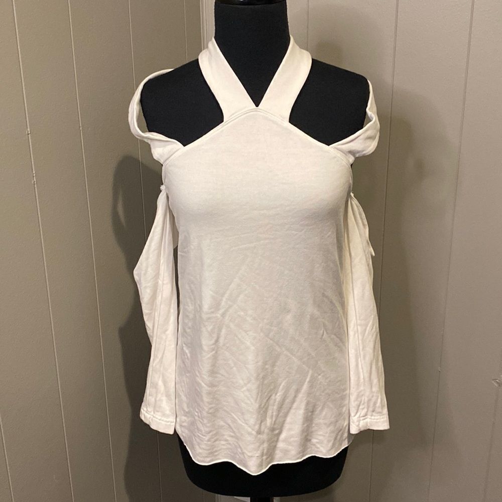 Bailey/44 Medium Strap halter Cold shoulder. Stretch jersey. Modal/spandex blend